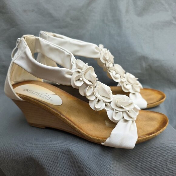 Patrizia by Spring Step Shoes - Patrizia by Spring Step Sz 38 I 7.5 - 8 Rosette Floral Wedge Sandals Shoes